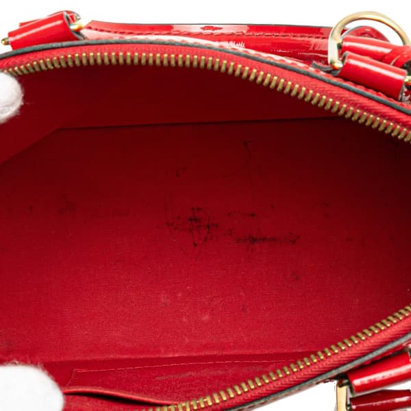 Pre-owned Louis Vuitton Monogram Vernis Alma BB Red