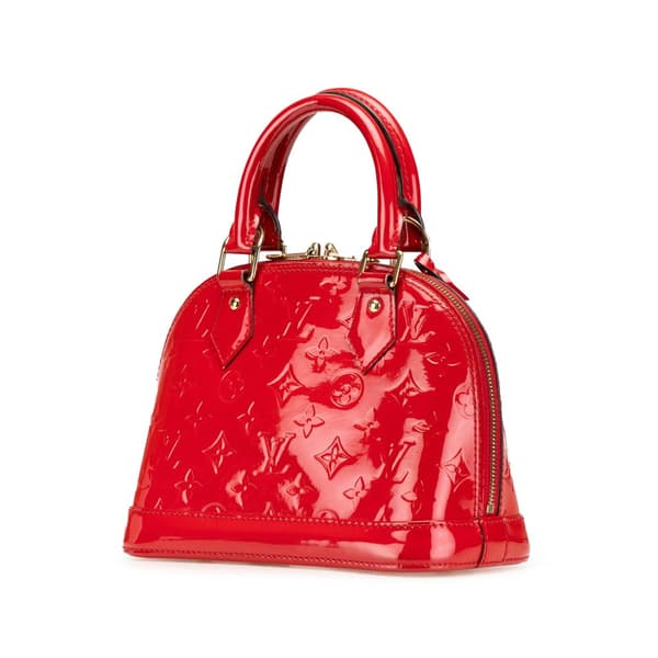 Pre-owned Louis Vuitton Monogram Vernis Alma BB Red