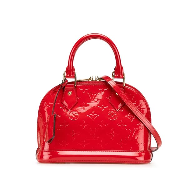 Pre-owned Louis Vuitton Monogram Vernis Alma BB Red