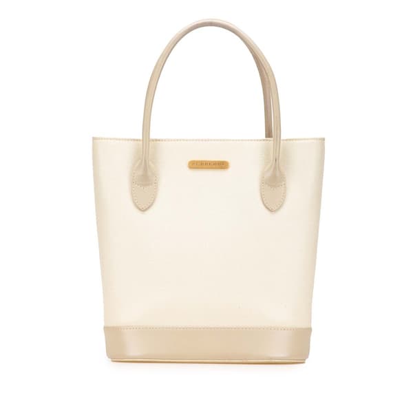 Pre-owned Burberry Leather Handbag White