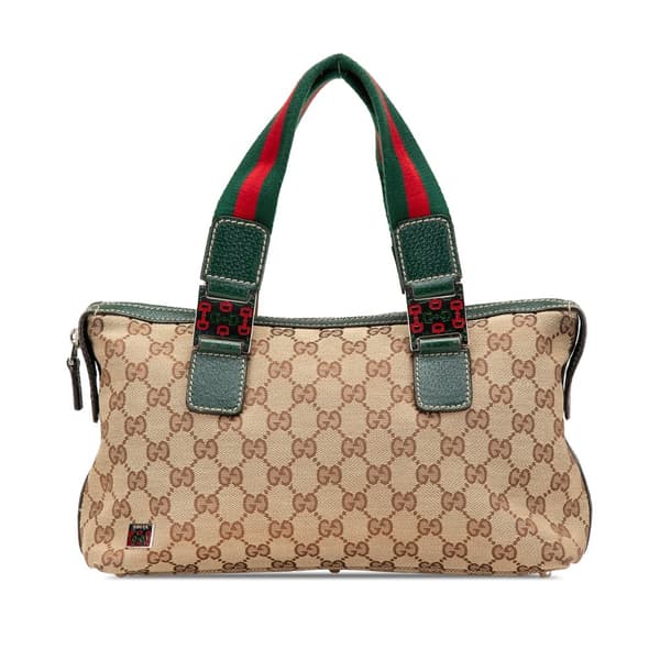 Pre-owned Gucci GG Canvas Web Pop Handbag Brown