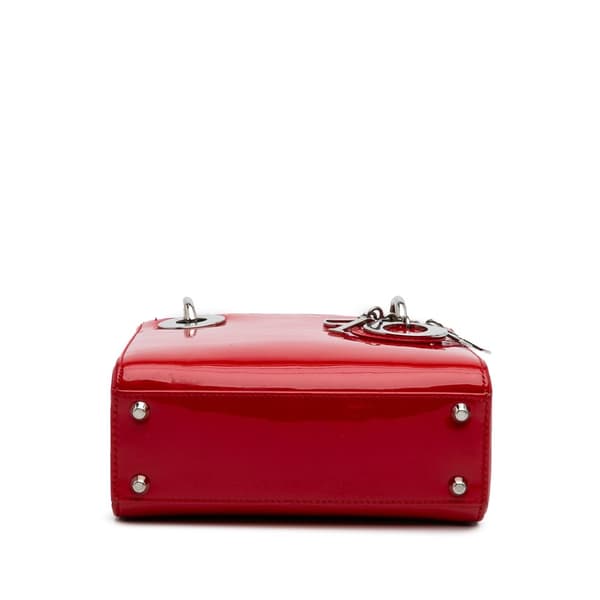 Pre-owned Dior Mini Patent Lady Dior Red