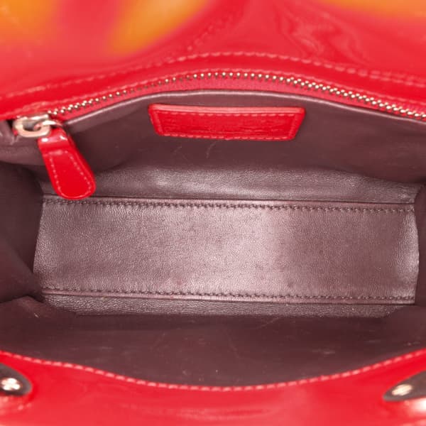 Pre-owned Dior Mini Patent Lady Dior Red