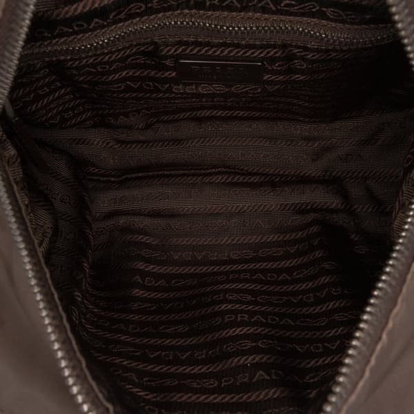 Pre-owned Prada Tessuto Satchel Brown