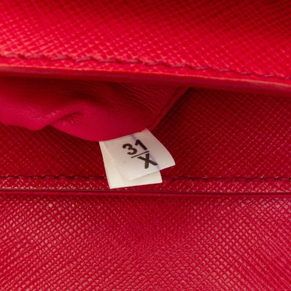 Pre-owned Prada Saffiano Sound Lock Satchel Pink