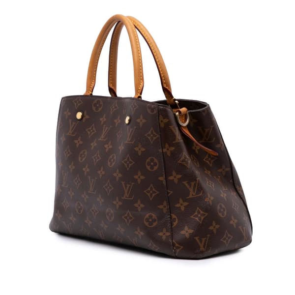Pre-owned Louis Vuitton Monogram Montaigne MM Brown