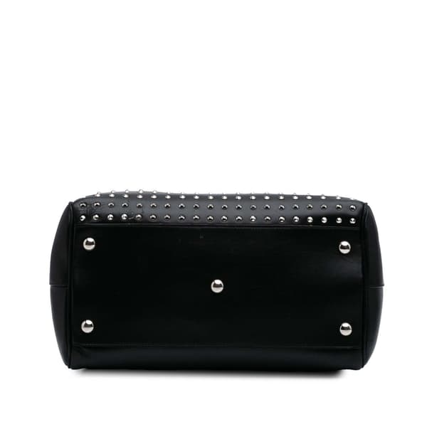 Pre-owned Saint Laurent Studded Leather Classic Duffle 6 Bag Black