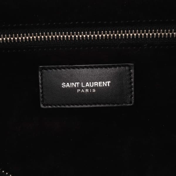 Pre-owned Saint Laurent Studded Leather Classic Duffle 6 Bag Black