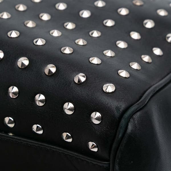 Pre-owned Saint Laurent Studded Leather Classic Duffle 6 Bag Black