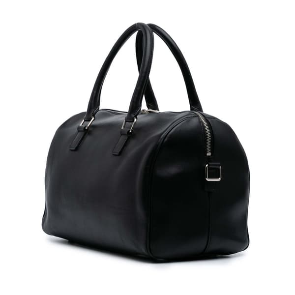 Pre-owned Saint Laurent Studded Leather Classic Duffle 6 Bag Black