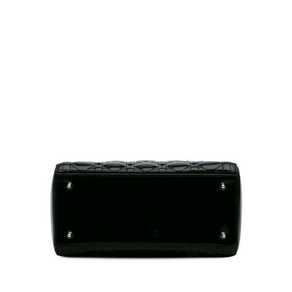 Pre-owned Dior Medium Patent Cannage Lady Dior Black
