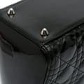 Miniatyrbild 8 av 10: Pre-owned Dior Medium Patent Cannage Lady Dior Black