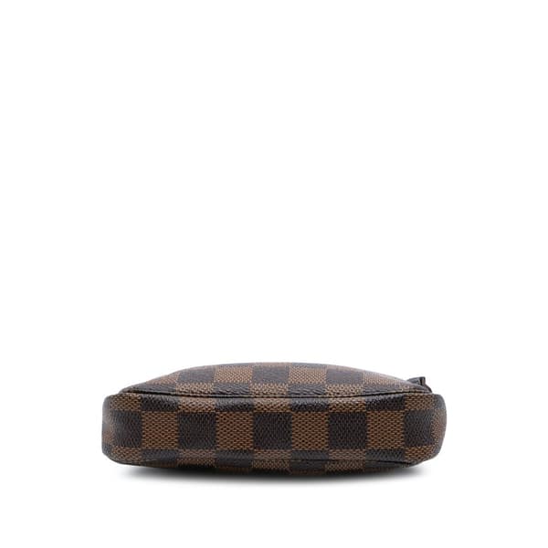 Pre-owned Louis Vuitton Damier Ebene Mini Pochette Accessoires Brown