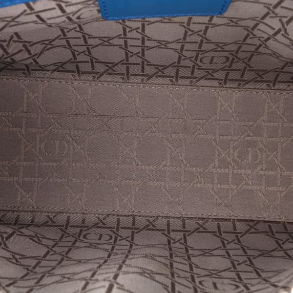 Pre-owned Dior Medium Patent Cannage Lady Dior Blue
