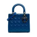 Pikkukuva 1 / 10: Pre-owned Dior Medium Patent Cannage Lady Dior Blue