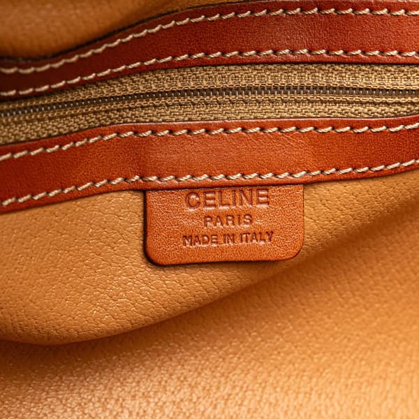 Pre-owned Celine Macadam Coated Canvas Handbag Brown