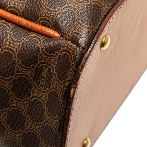 Pre-owned Celine Macadam Coated Canvas Handbag Brown