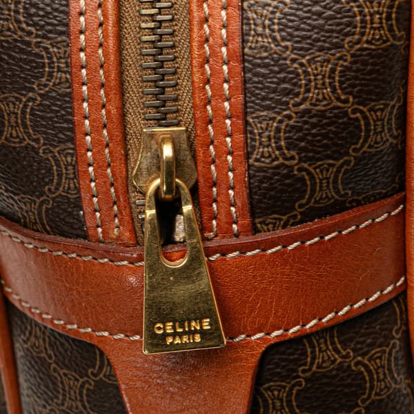 Pre-owned Celine Macadam Coated Canvas Handbag Brown