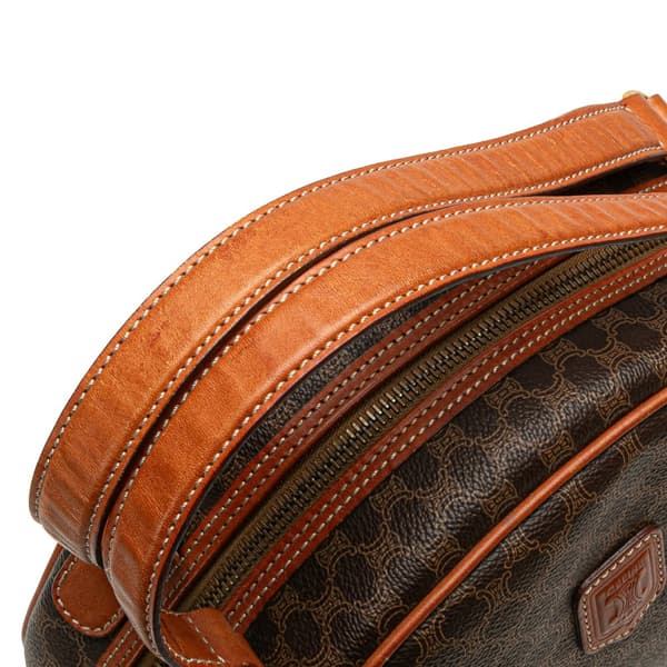 Pre-owned Celine Macadam Coated Canvas Handbag Brown