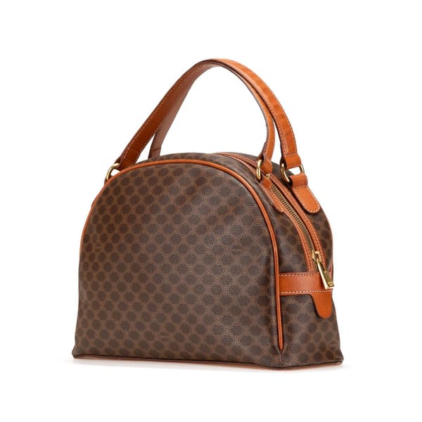Pre-owned Celine Macadam Coated Canvas Handbag Brown