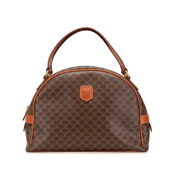 Pre-owned Celine Macadam Coated Canvas Handbag Brown