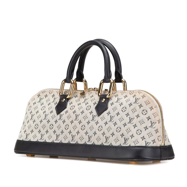 Pre-owned Louis Vuitton Monogram Mini Lin Alma Horizontal Gray