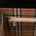Miniatyrbild 8 av 10: Pre-owned Burberry House Check Canvas Trimmed Leather Handbag Black