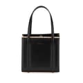 Miniatyrbild 1 av 10: Pre-owned Burberry House Check Canvas Trimmed Leather Handbag Black