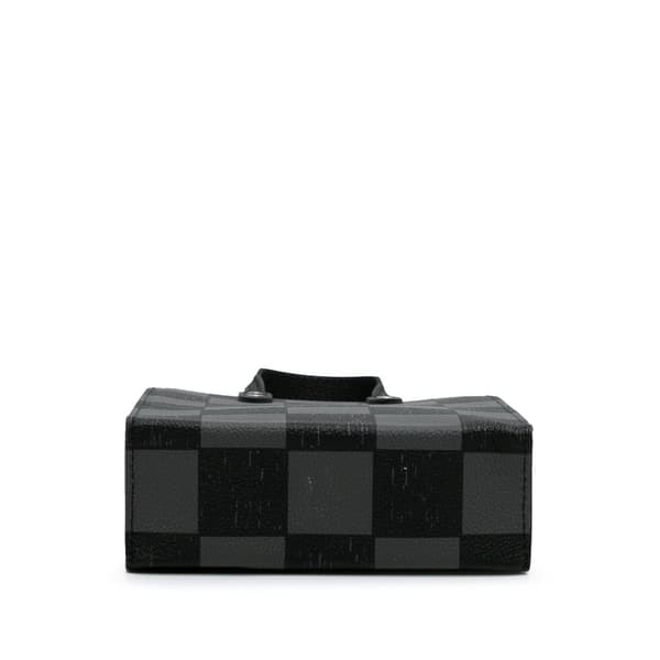 Pre-owned Louis Vuitton Damier Checkerboard Sac Plat XS Black