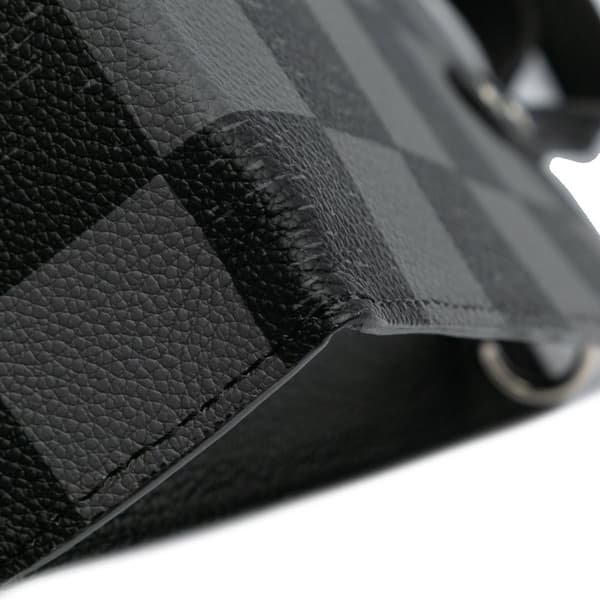 Pre-owned Louis Vuitton Damier Checkerboard Sac Plat XS Black