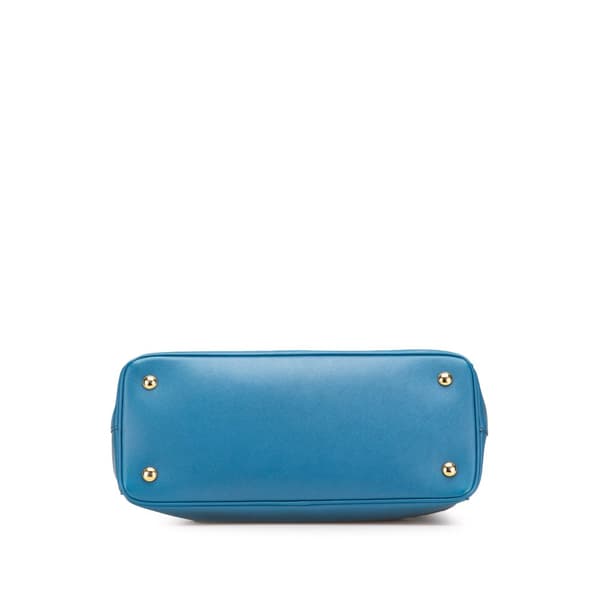 Pre-owned Prada Medium Saffiano Galleria Satchel Blue