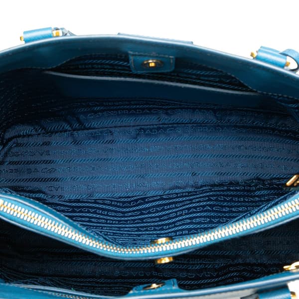 Pre-owned Prada Medium Saffiano Galleria Satchel Blue