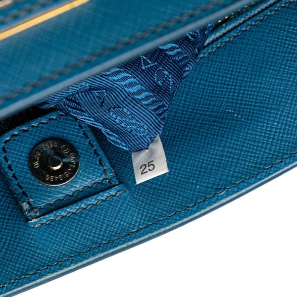 Pre-owned Prada Medium Saffiano Galleria Satchel Blue