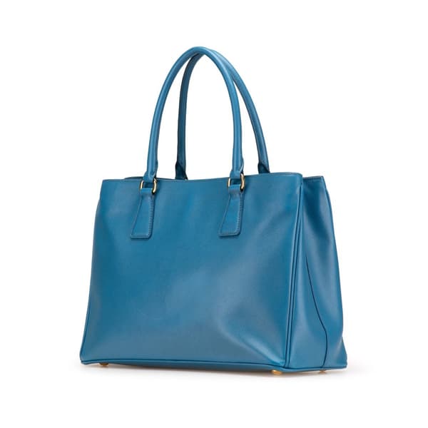 Pre-owned Prada Medium Saffiano Galleria Satchel Blue