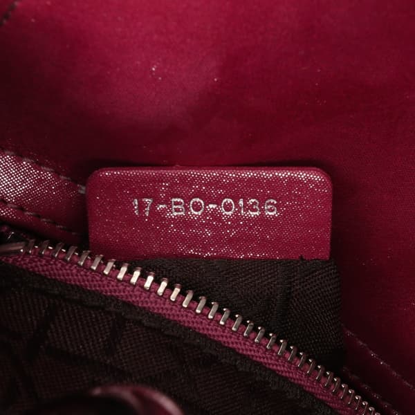 Pre-owned Dior Mini Iridescent Lambskin Cannage Lady Dior Pink