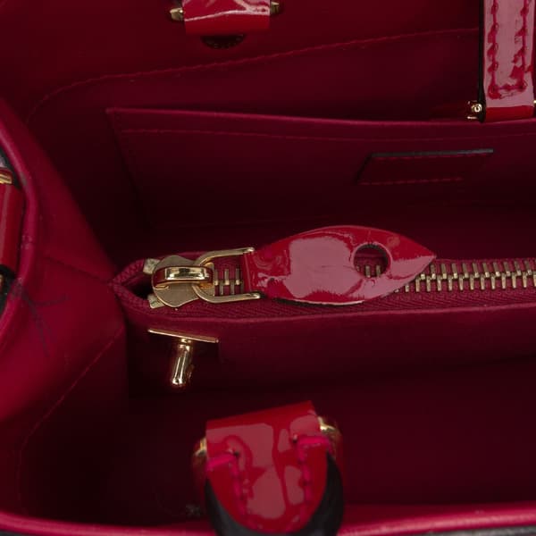 Pre-owned Louis Vuitton Monogram Vernis Montaigne BB Red