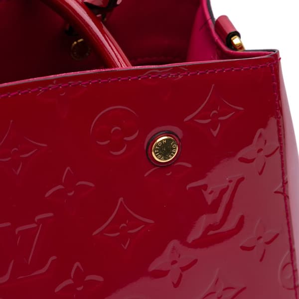 Pre-owned Louis Vuitton Monogram Vernis Montaigne BB Red