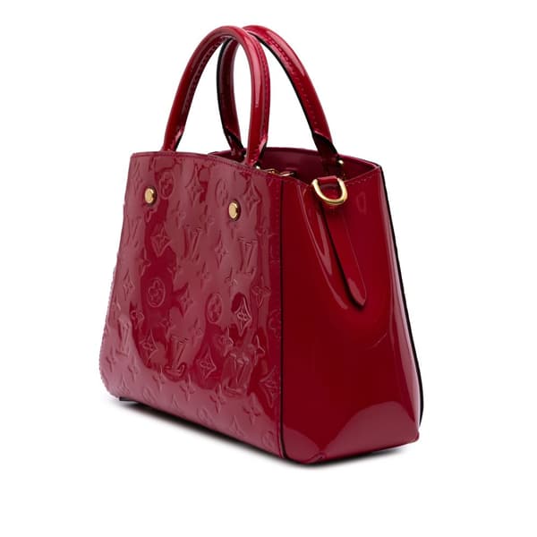 Pre-owned Louis Vuitton Monogram Vernis Montaigne BB Red