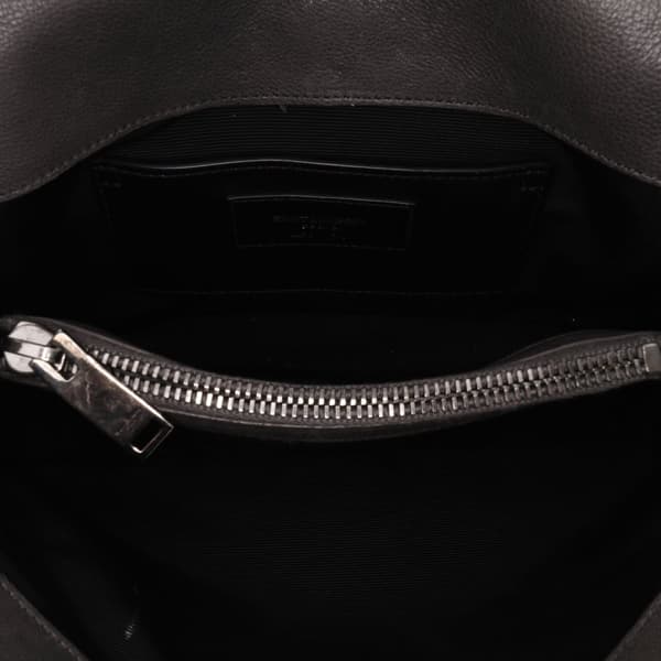 Pre-owned Saint Laurent Medium Monogram Chevron Sheepskin College Satchel Gray