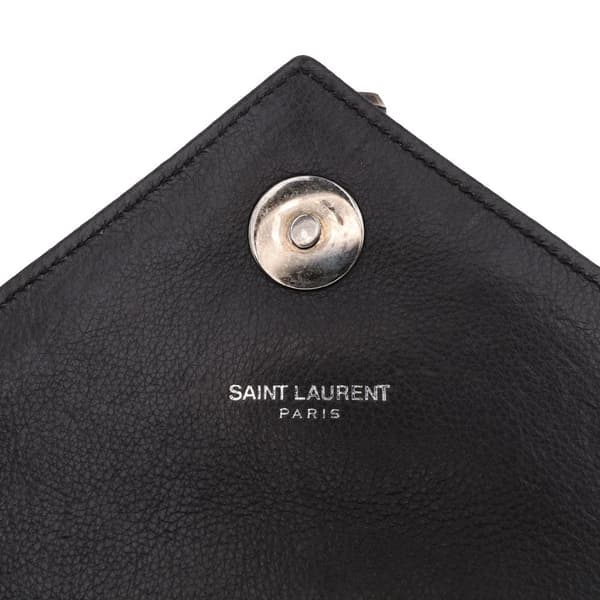 Pre-owned Saint Laurent Medium Monogram Chevron Sheepskin College Satchel Gray