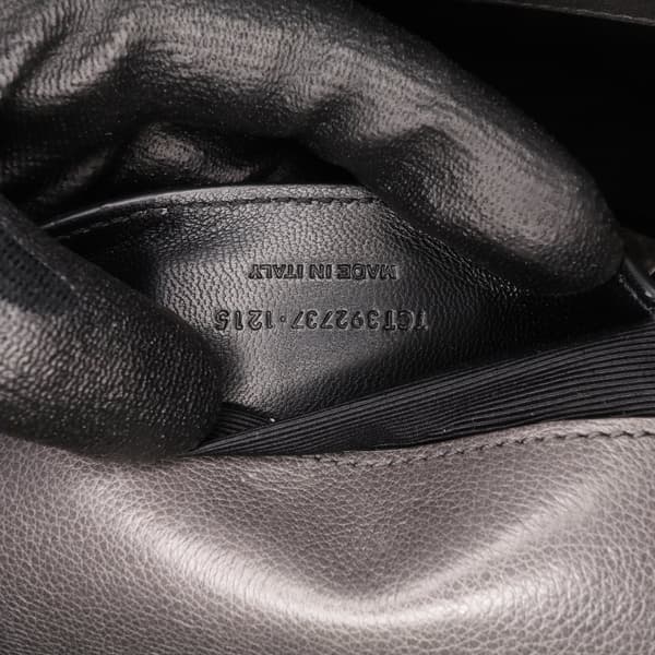 Pre-owned Saint Laurent Medium Monogram Chevron Sheepskin College Satchel Gray