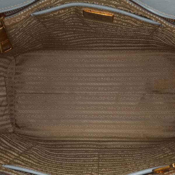 Pre-owned Prada Bicolor Saffiano Lux Satchel Blue