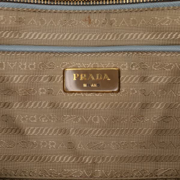 Pre-owned Prada Bicolor Saffiano Lux Satchel Blue
