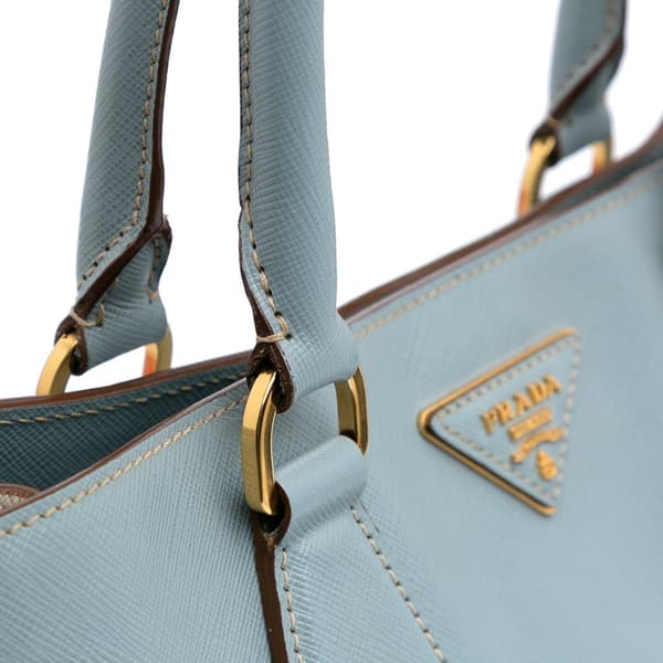 Pre-owned Prada Bicolor Saffiano Lux Satchel Blue