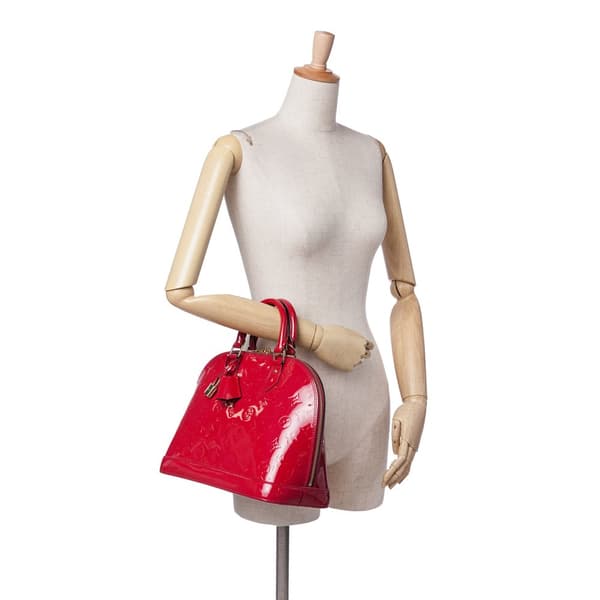 Pre-owned Louis Vuitton Monogram Vernis Alma PM Red