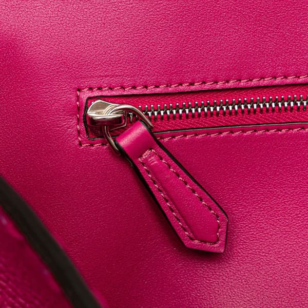 Pre-owned Fendi Leather Selleria Baguette Satchel Pink