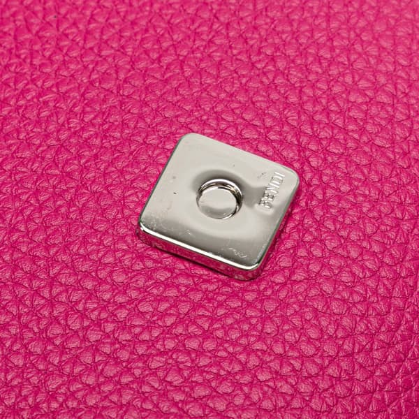 Pre-owned Fendi Leather Selleria Baguette Satchel Pink