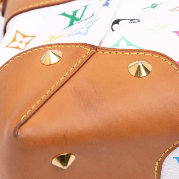 Pre-owned Louis Vuitton Monogram Multicolore Judy MM White