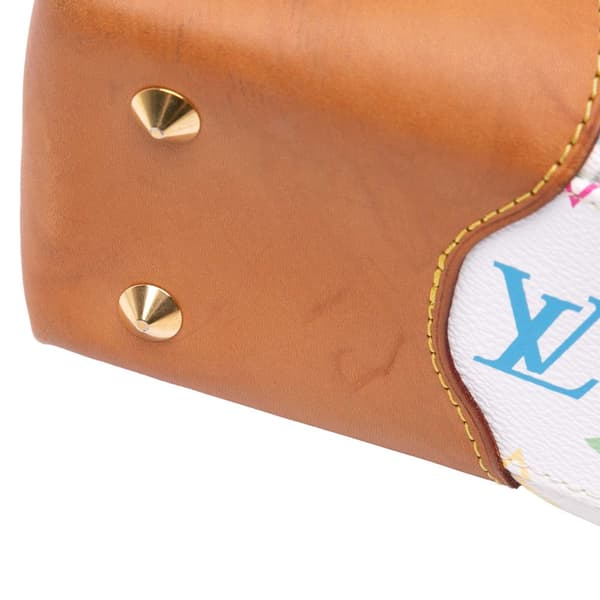 Pre-owned Louis Vuitton Monogram Multicolore Judy MM White