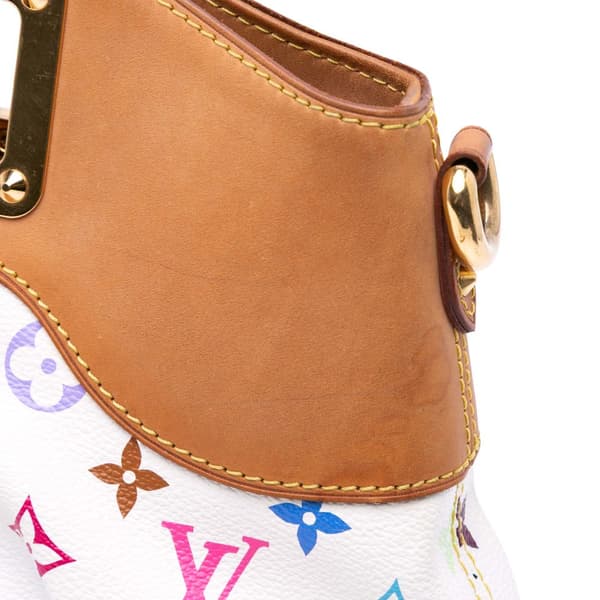 Pre-owned Louis Vuitton Monogram Multicolore Judy MM White